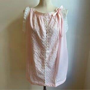 NWOT 50s Vintage Aristocraft Babydoll Nightgown Embroidered Lace Ribbon Medium